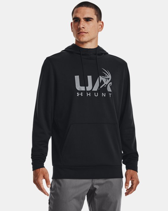 Men's Armour Fleece® Hunt Logo Hoodie, Black, pdpMainDesktop image number 0